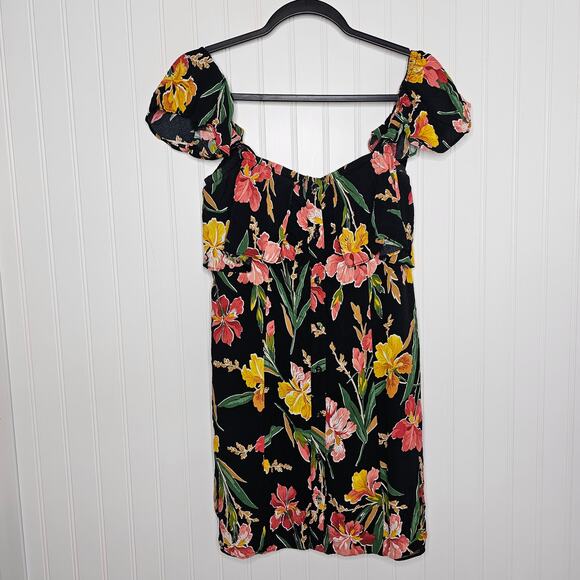 Privacy Please x REVOLVE Black Floral Tropical Dress Size Medium Summer Beach - Picture 7 of 7